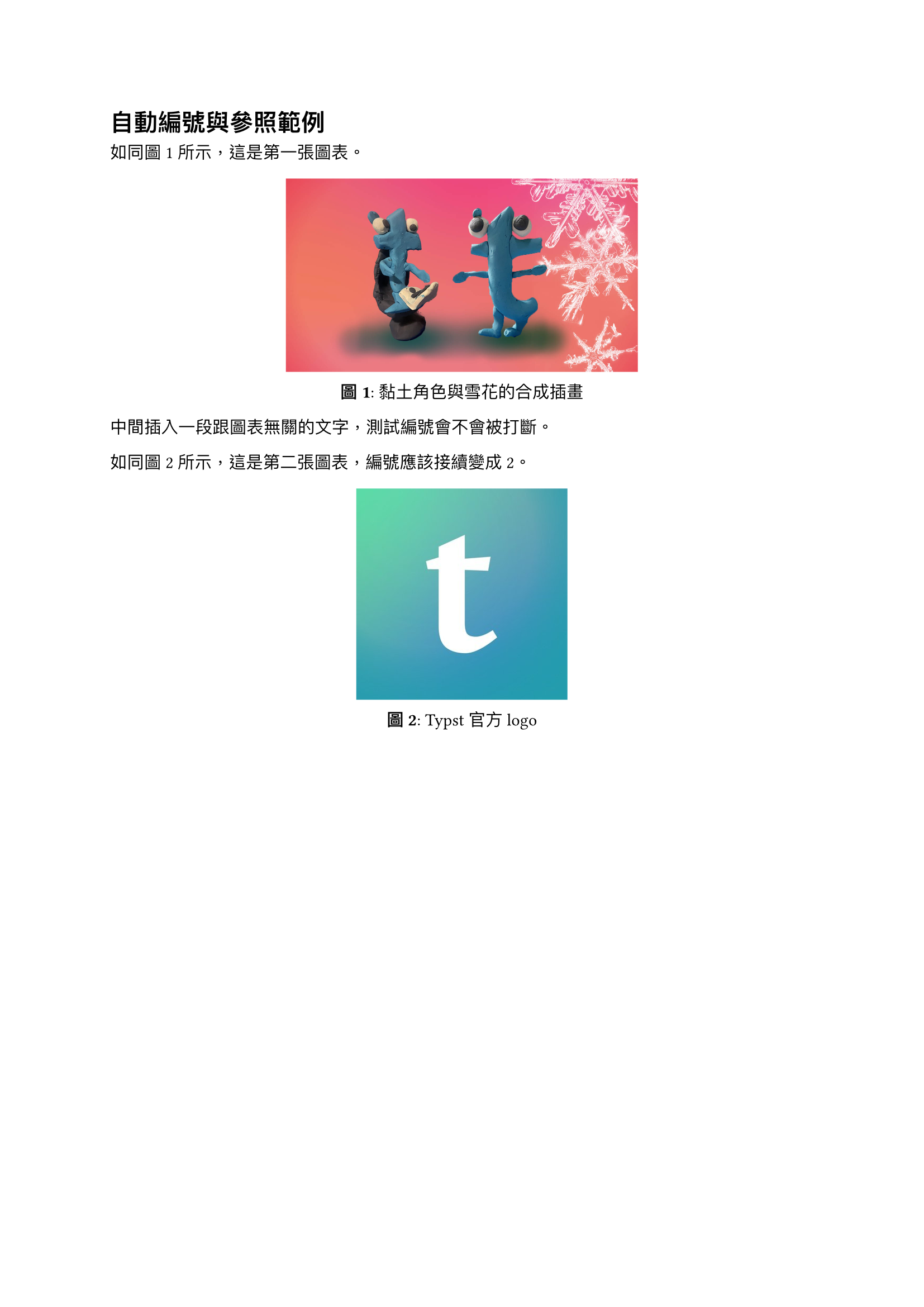 自動編號與參照範例